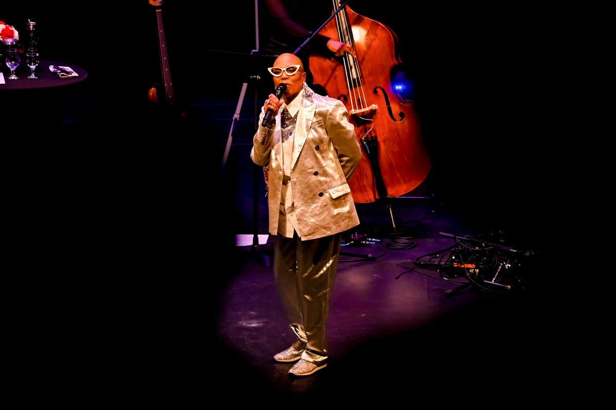 Dee Dee Bridgewater begins to sing to the crowd during the Dee Dee Bridgewater Quartet performance at Stewart Theater on Thursday, Sept. 26, 2024. Dee Dee Bridgewater is a grammy and tony award-winning jazz performer.
