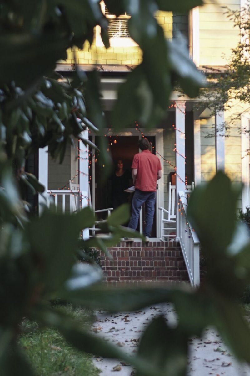 Reeves Peeler, a candidate running for an at-large seat on Raleigh City Council in 2024, talks with voters on Shepherd Street in Raleigh on Thursday, Oct. 3, 2024. Peeler&#8217;s hope is to build a future where Raleigh is affordable, green, walkable, safe and a place where everyone can thrive.
&#160;