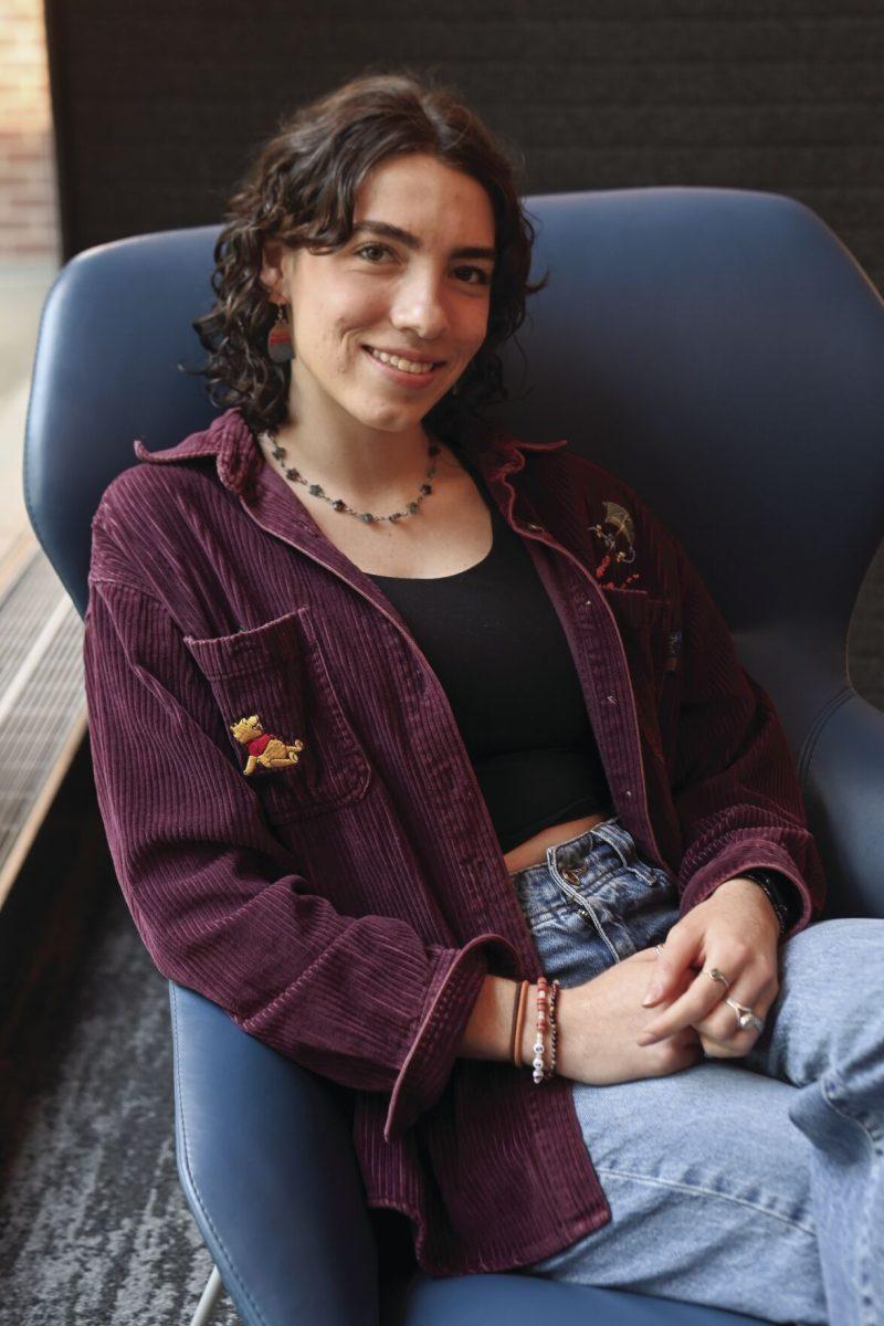 Salia Buser, a third-year studying political science and international studies, sits for a portrait in Caldwell Lounge on Monday, Oct. 7, 2024. Salia was interviewed as a part of Technician&#8217;s &#8220;Portraits of the Pack&#8221; series, in which students were asked questions regarding their political views.&#160;
&#160;