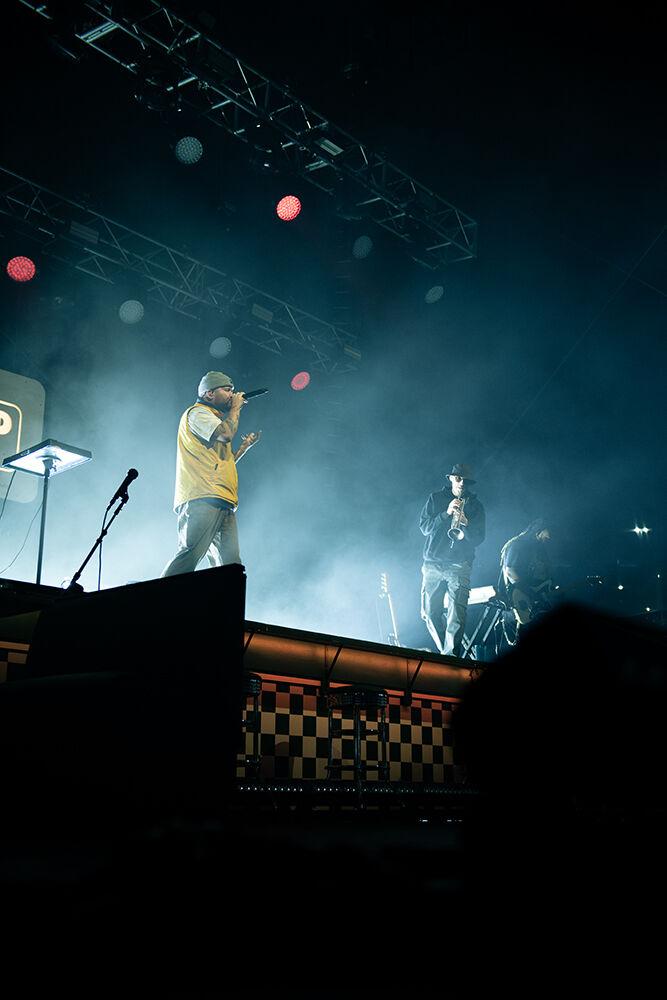Quinn XCII performs alongside his co performers during his concert at Red Hat Amphitheater on Friday, Oct. 25, 2024. Quinn XCII performed in Raleigh as the second to last stop of his "All You Can Eat" tour.