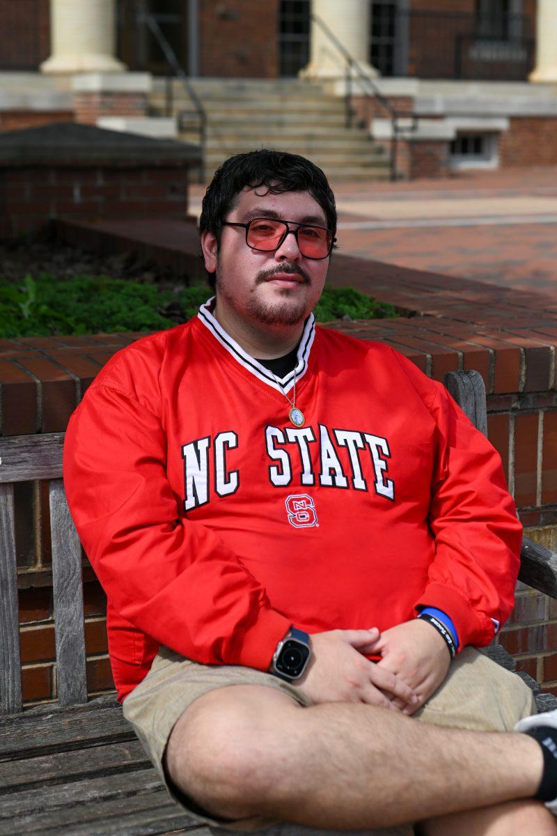 Rudy Delacuesta, a fourth-year studying social work, poses for a portrait outside of the 1911 Building on Friday, Oct. 4, 2024. Rudy was interviewed as a part of Technician&#8217;s &#8220;Portraits of the Pack&#8221; series, in which students were asked questions regarding their political views.&#160;&#160;