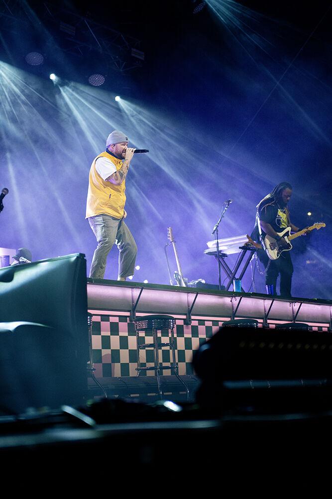 Quinn XCII performs during his concert at Red Hat Amphitheater on Friday, Oct. 25, 2024. Quinn XCII performed in Raleigh as the second to last stop of his "All You Can Eat" tour.