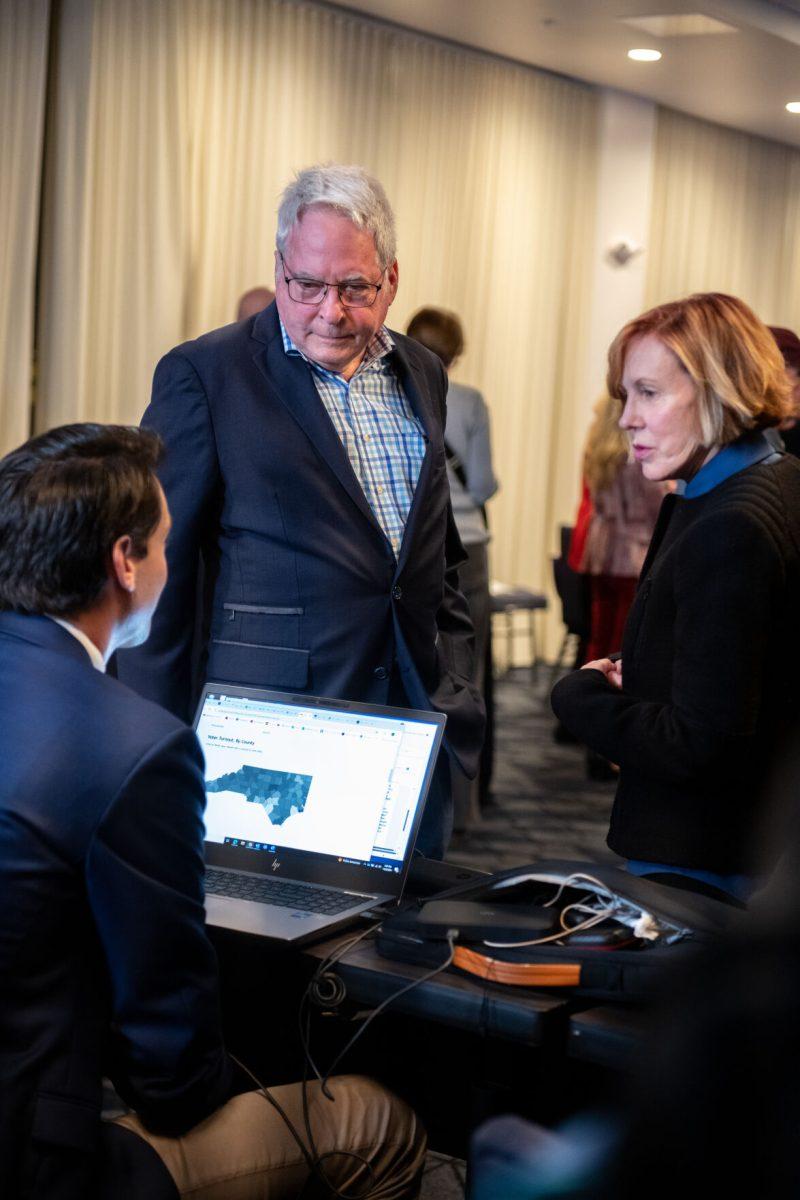 House District 40 candidate Jerry Doliner speaks to press at Wake County GOP watch party at Marriott Raleigh Cary Crossroads on Tuesday Nov. 5, 2024. The AP news declared Trump the Victor in North Carolina.