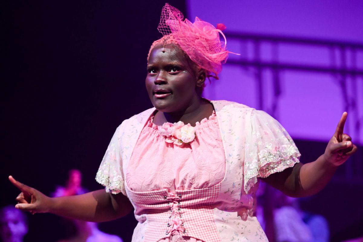 Sarah Barr, a first-year studying chemical engineering, performs as Gertrude during "Seussical" in Stewart Theater on Tuesday, Feb. 18, 2025. "Seussical" is runs from Feb. 20-23. The performance explores popular characters by popular children's book writer, Dr. Seuss.