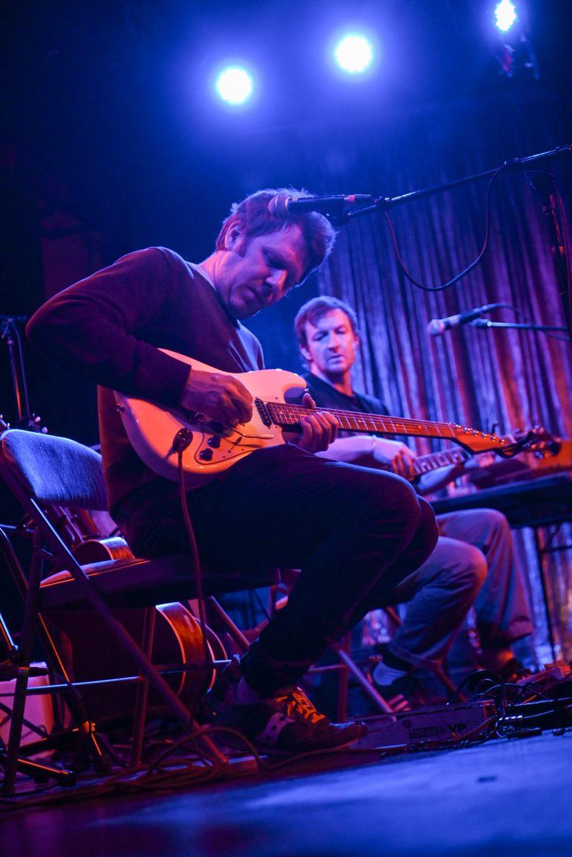Joshua Carpenter and Finn Cohen of Carpenter / Cohen perform during the second night of WKNC's Double Barrel Benefit at Kings in Downtown Raleigh on Saturday, Feb. 15, 2025. Carpenter / Cohen is a folk band from North Carolina.
