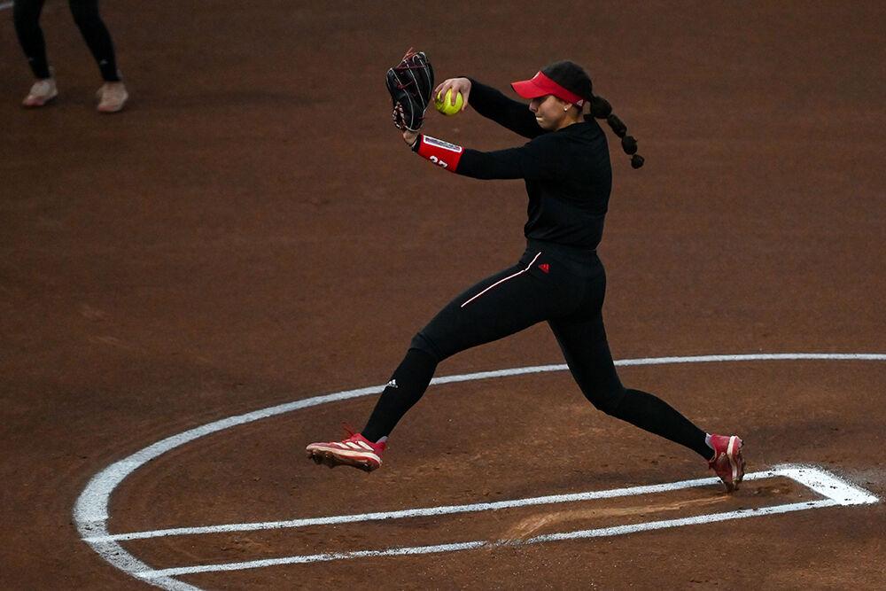 Sophomore pitcher Carly Maxton pitches the ball during the game against Barton College at Dail Softball Stadium on Friday, Nov. 15, 2024. NC State faced Barton College during a fall practice game where no score was kept.