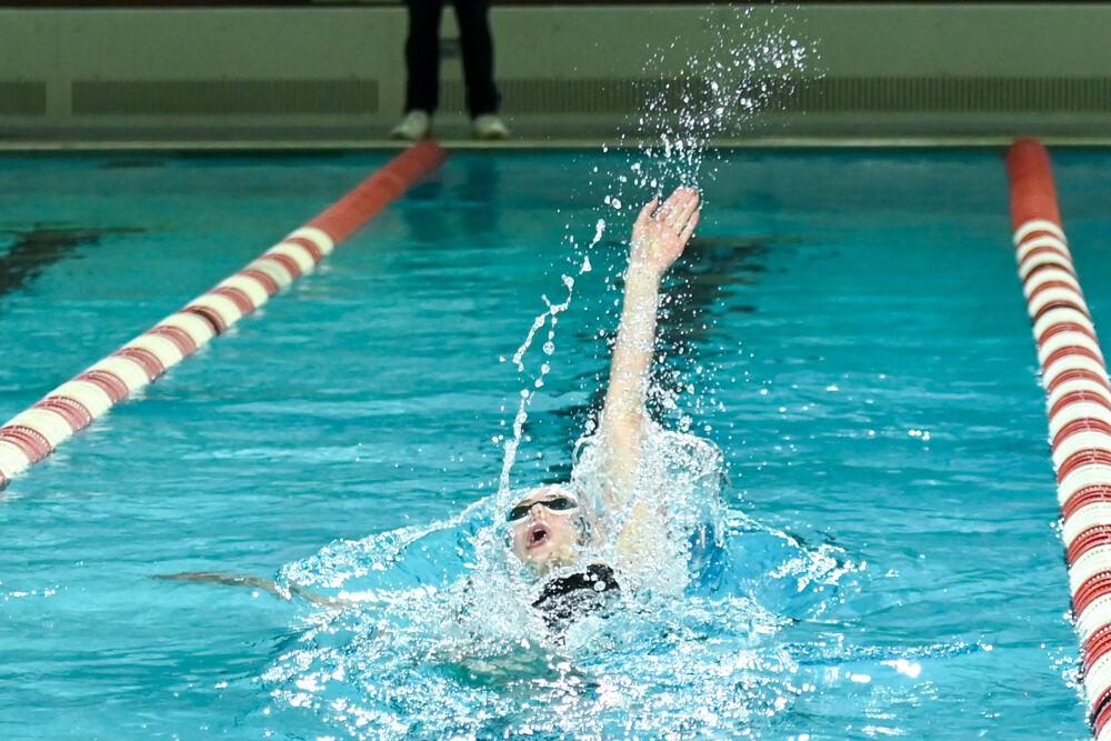 Senior Olivia Nel swis backstroke during the meet against UNC-Wilmington in the Casey Aquatic Center on Friday,&#160;Jan. 31, 2025. NC State beat UNC-Wilmington 176-111.