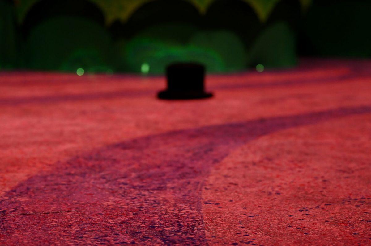 A tophat lies on the floor at the beginning of the Seussical Dress Rehearsal at Stewart Theatre on Tuesday, Feb. 18, 2025. The show is based on the works of Dr. Seuss, as per its name.