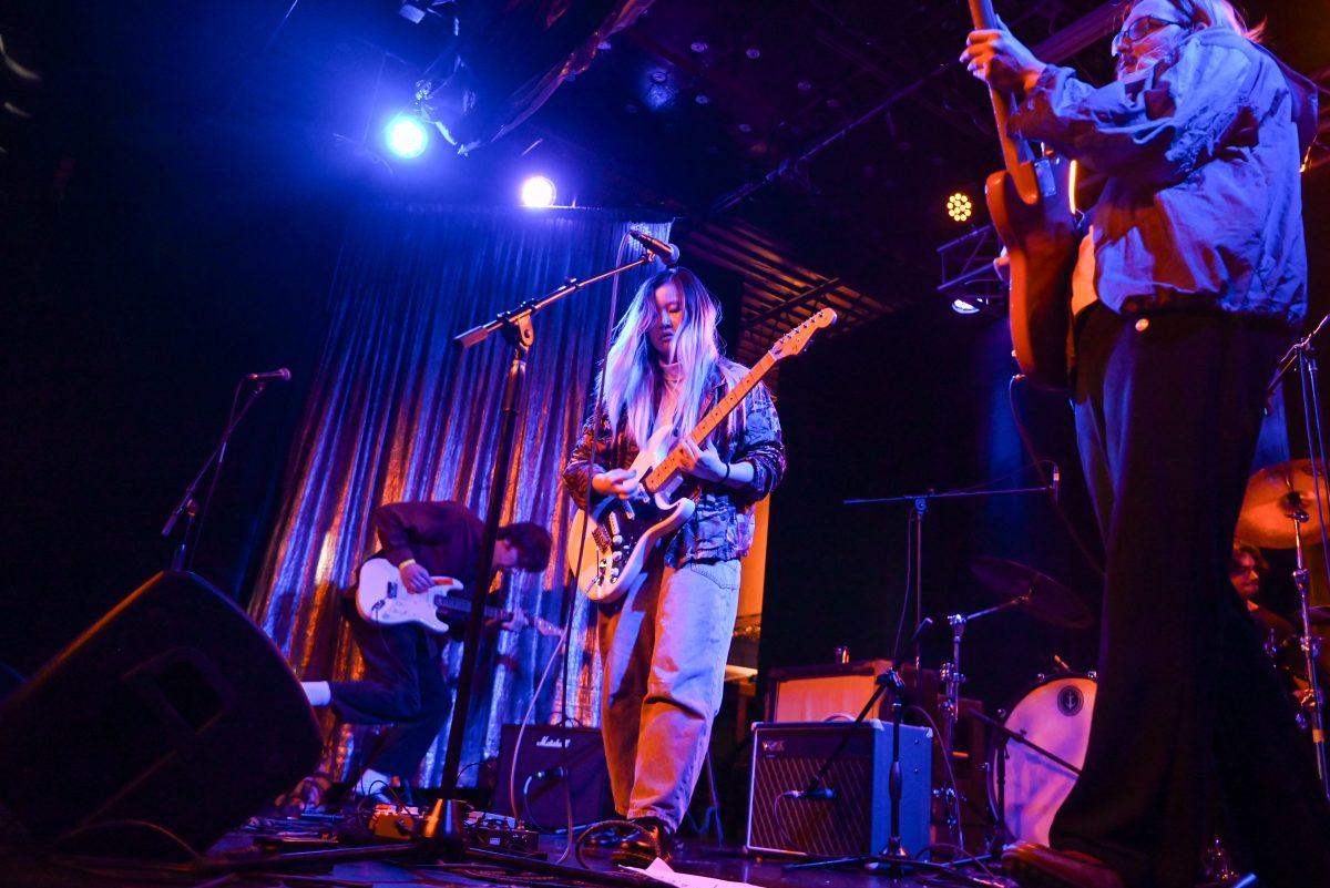 My Sister Maura performs during the second night of WKNC's Double Barrel Benefit at Kings in Downtown Raleigh on Saturday, Feb. 15, 2025. This year marks the 21st annual benefit. My Sister Maura is an indie shoegaze band from Raleigh.