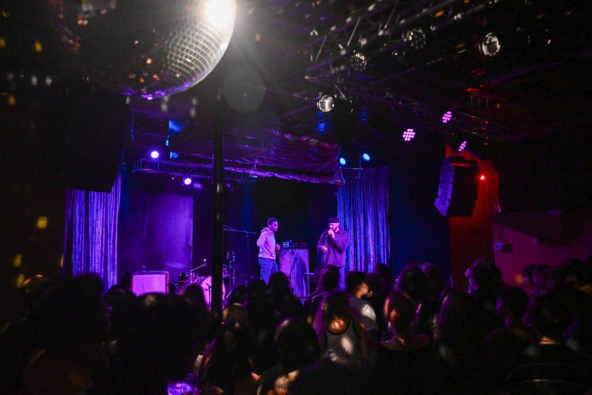 Sk the Novelist performs during the second night of WKNC's Double Barrel Benefit at Kings in Downtown Raleigh on Saturday, Feb. 15, 2025. Sk the Novelist is a North Carolina based rapper and is a NC State and WKNC alum.