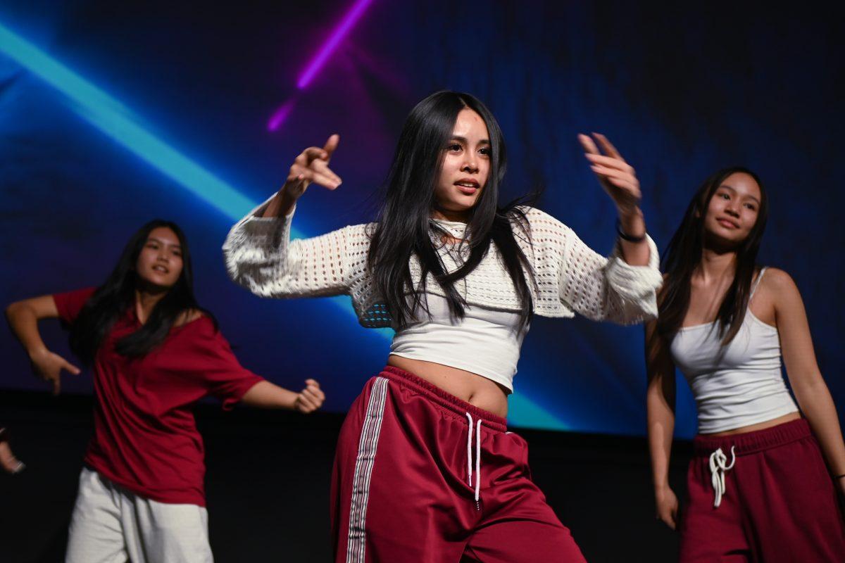 Members of the Anh Vang Crew dance during the Vietnamese Student Association's annual spring semester culture show, The Art of Passion, at Witherspoon Student Center on March 22, 2025. The show was hosted by NC State's VSA, who worked with students from other schools and guest acts to put on engaging performances.