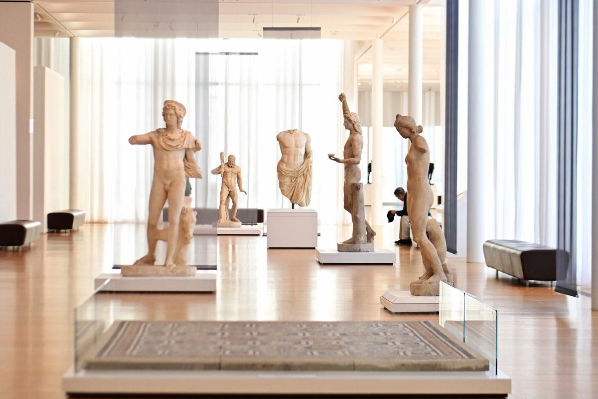 Greek and Roman statues are staggered throughout the sculpture court at the North Carolina Museum of Art on Wednesday, March 26, 2025. The NCMA recently received a 2.5-million dollar endowment to support the Judaic art collection. The NCMA is one of only two art museums in the United States which houses a permanent gallery dedicated to Jewish art and culture.