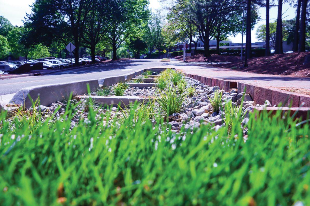 Completion of the Step Pool at Wolf Village Apartments on Thursday, April 10, 2025. This newly constructed feature aims to facilitate safe water cascading and promote natural integration into the surrounding landscape.