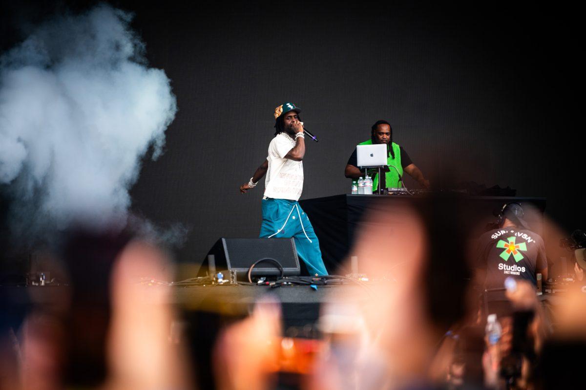 Chief Keef performs during the final Dreamville Festival in Dorothea Dix Park on April 5, 2025. Chief Keef performed viral hit songs "Faneto" and "Love Sosa" featuring his unique sound.