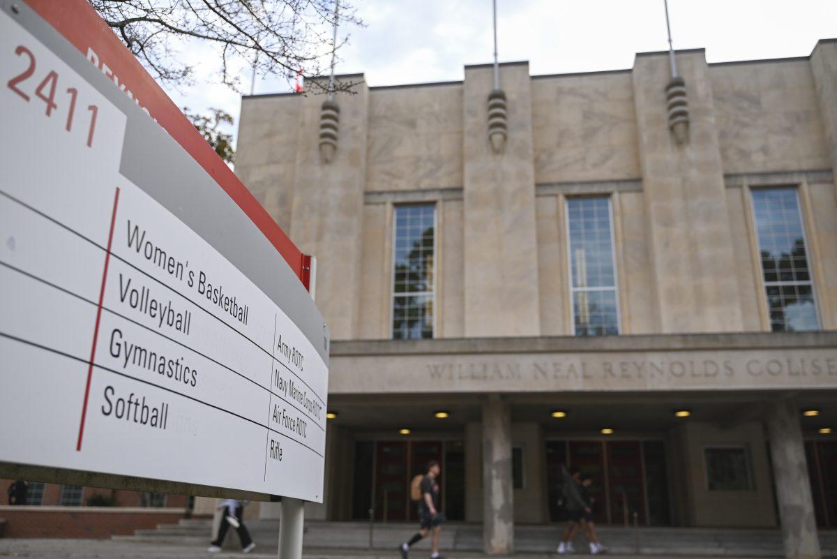 Reynolds Coliseum stands on Dunn Avenue on Friday, Jan. 31, 2025. Reynolds Coliseum is home to NC State's ROTC program as well as multiple sport programs including women's basketballl, gymnastics and volleyball. In 2024, Reynolds Coliseum celebrated its 75th anniversary of being open.