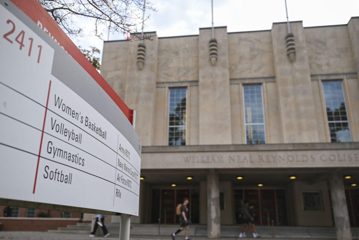 Reynolds Coliseum stands on Dunn Avenue on Friday, Jan. 31, 2025. Reynolds Coliseum is home to NC State's ROTC program as well as multiple sport programs including women's basketballl, gymnastics and volleyball. In 2024, Reynolds Coliseum celebrated its 75th anniversary of being open.