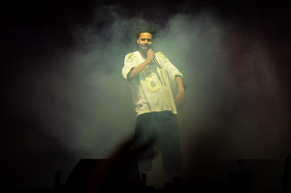 J. Cole performs during day two of the final Dreamville Festival in Dorothea Dix Park on April 6, 2025. Cole performed hit song off of albums 2014 Forest Hills Drive (2014) and Born Sinner (2013) along with many more recent releases.