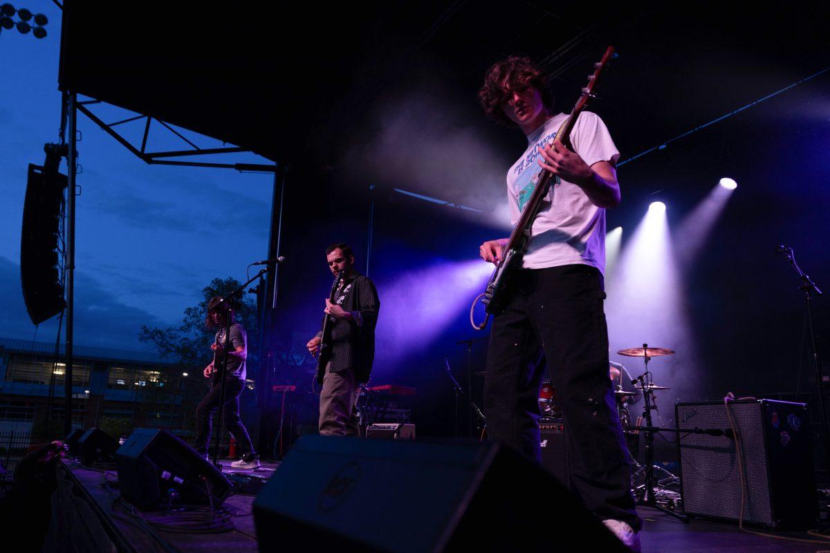 Pilot Light plays for the crowd during Wolfstock on Miller Fields on Saturday, April 12, 2025. Pilot Light opened for indie band Peach Tree Rascals.