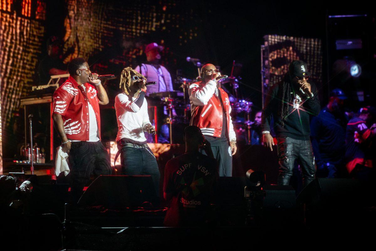 Lil Wayne and the rap group Hot Boys perform their hit song "I Need a Hot Girl" during the final Dreamville Festival in Dorothea Dix Park on April 5, 2025. The performance also featured Birdman. The group released its debut studio album, Get It How U Live! in 1997.