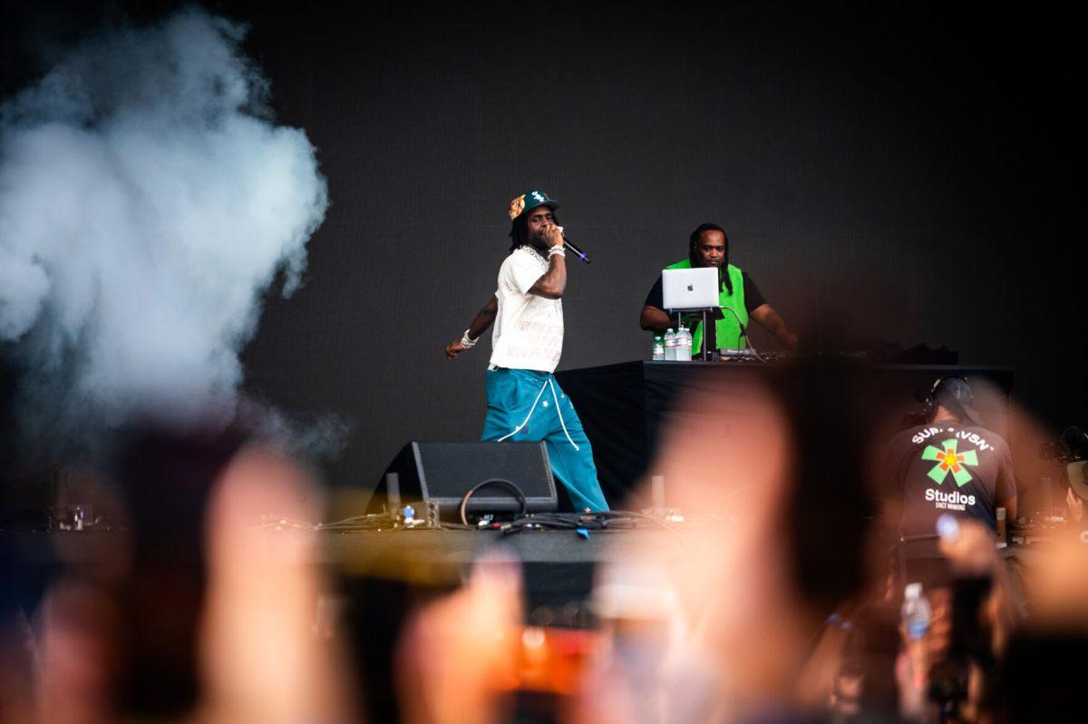 Chief Keef performs during the final Dreamville Festival in Dorothea Dix Park on April 5, 2025. Chief Keef performed viral hit songs "Faneto" and "Love Sosa" featuring his unique sound.